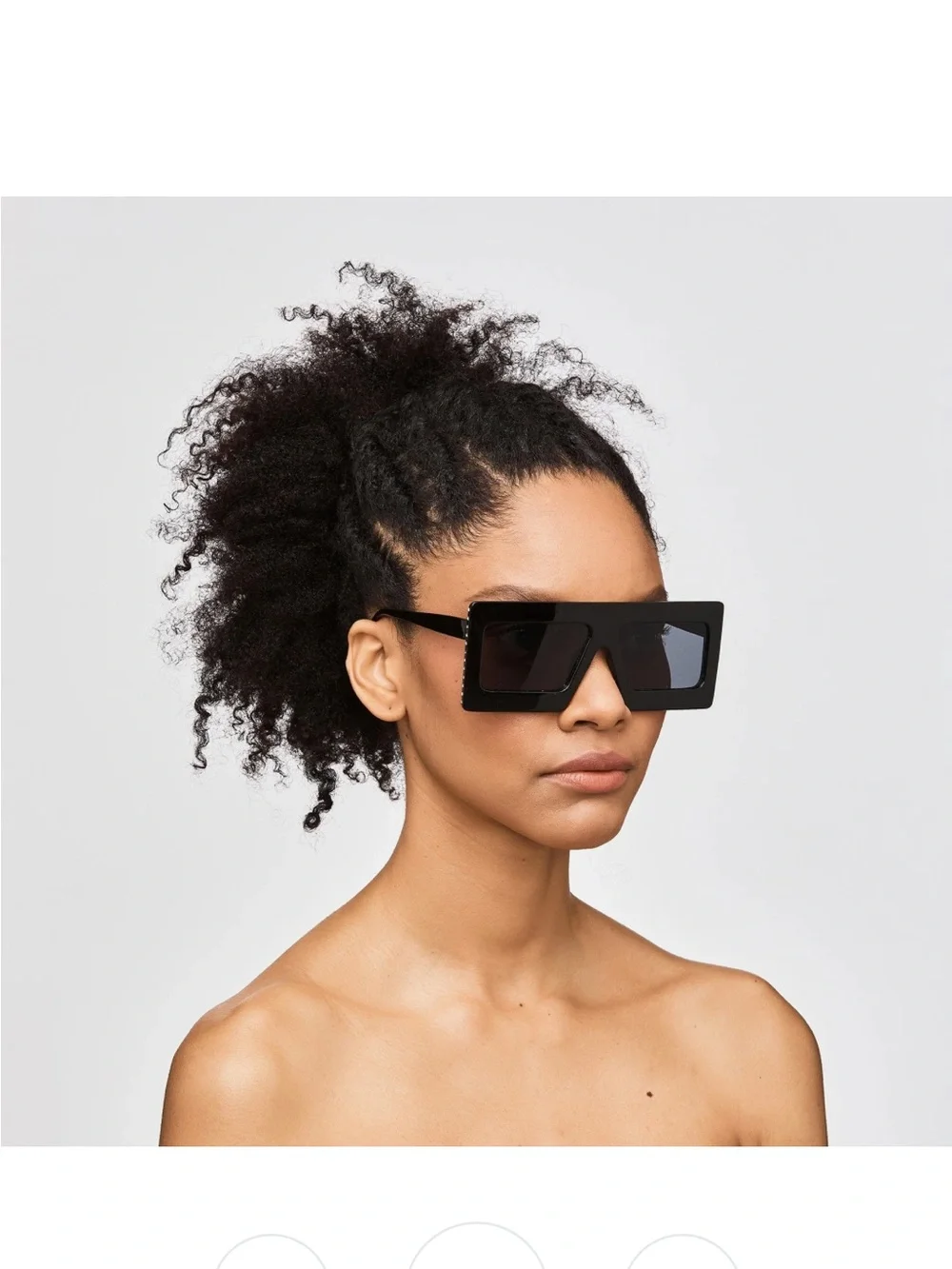 Bold Rectangular Black Sunglasses - Oversized Fashion Shades